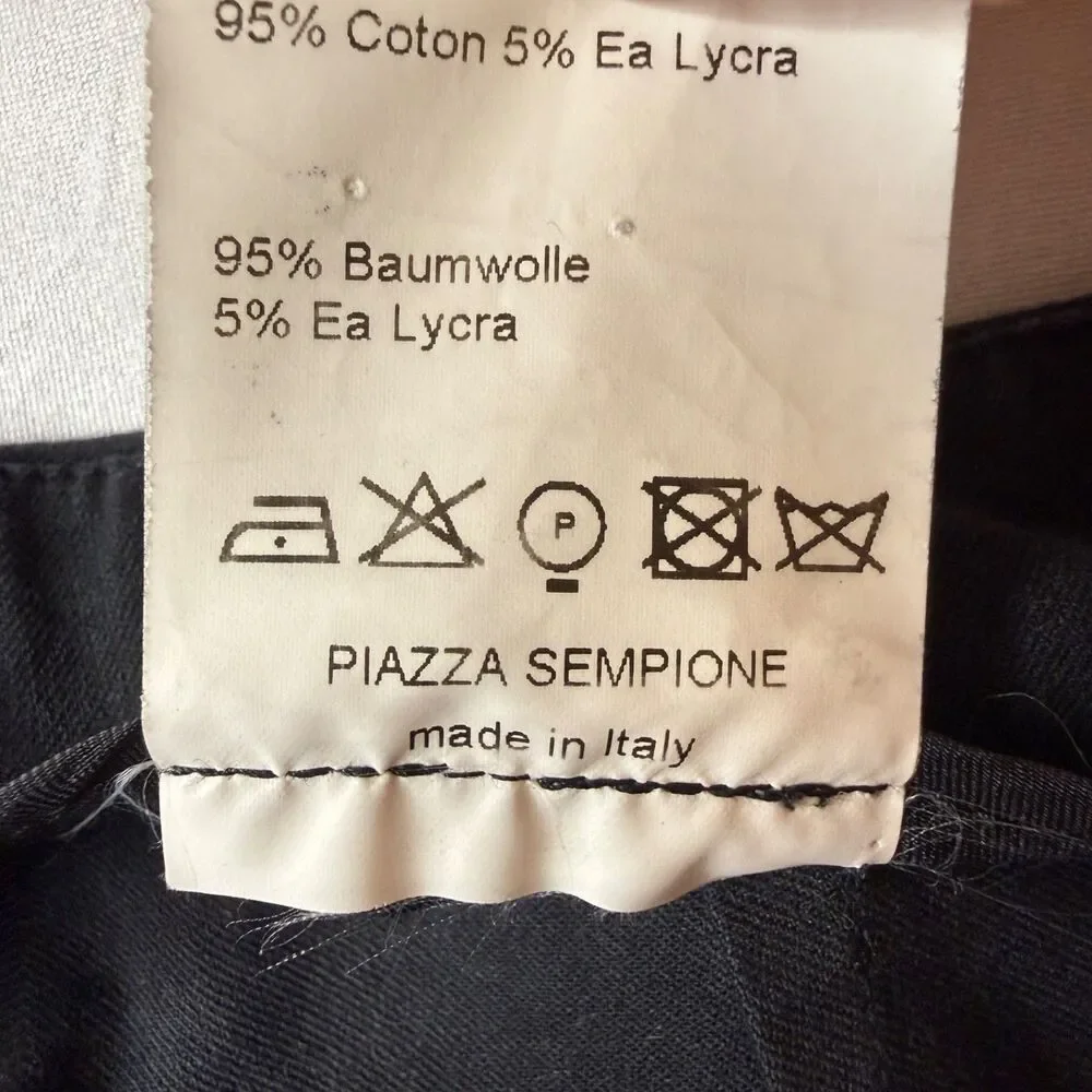 Piazza Sempione Women's 40 IT 4 US Black Bootleg Flare Cotton Dress Pants‎